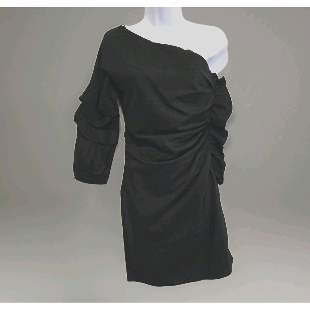 Socialite Women's Off Shoulder Dress‎ Ruche Side Bodycon Knee Length Size Small